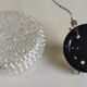 Ceiling light or wall sconce in moulded floral glass - 70s