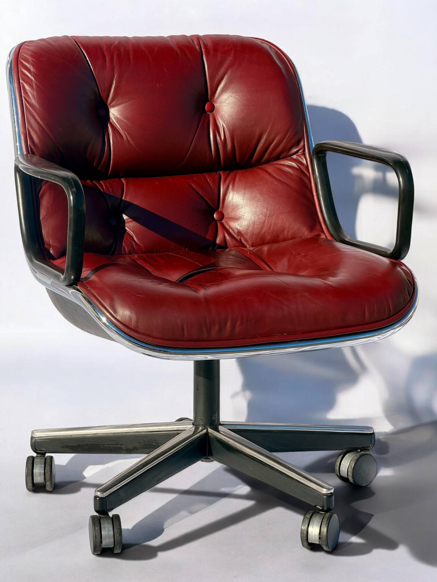 Pollock Office Chair Bordeaux Leather - Knoll International