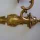 2 "Metra.F" gold-coloured metal flame wall appliques, steerable branch