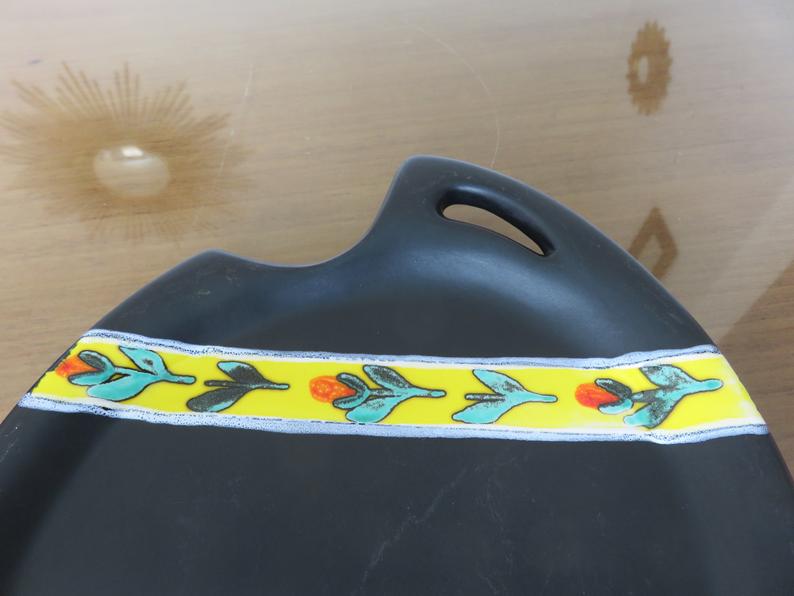 Ceramic dish Gabriel Fourmaintral signed years 50 60