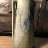 Flamed sandstone vase with 2 handles