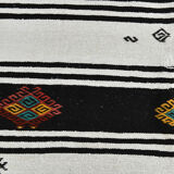 Tapis de chanvre blanc et noir 6x13, 202x404cm