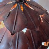 1970s metal chandelier Hans Kogl leaf patterns