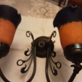 Wall lamp 2 tulips glass pate