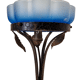French Art Deco Lamp with Blue Shade, 1920/30s