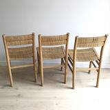 3 Pierre Gautier-Delaye chairs. Vergnères 1960s edition