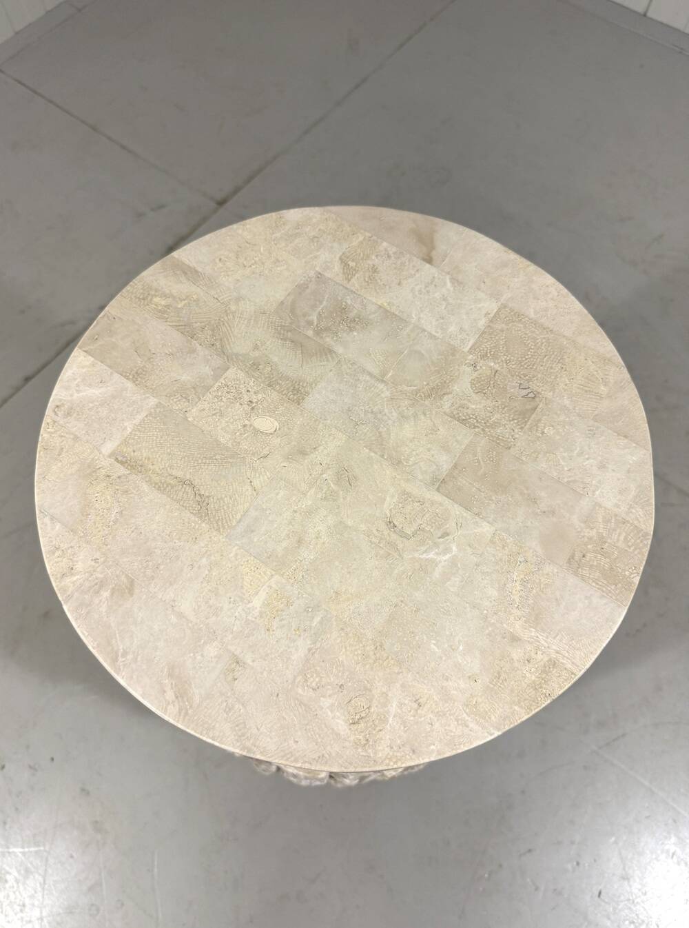 Travertine mactan stone columns & vase 1980’s
