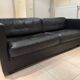 Black leather sofa by Sede – Design by Andrée Putman – 1990s