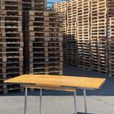 70' wood and chrome kitchen table