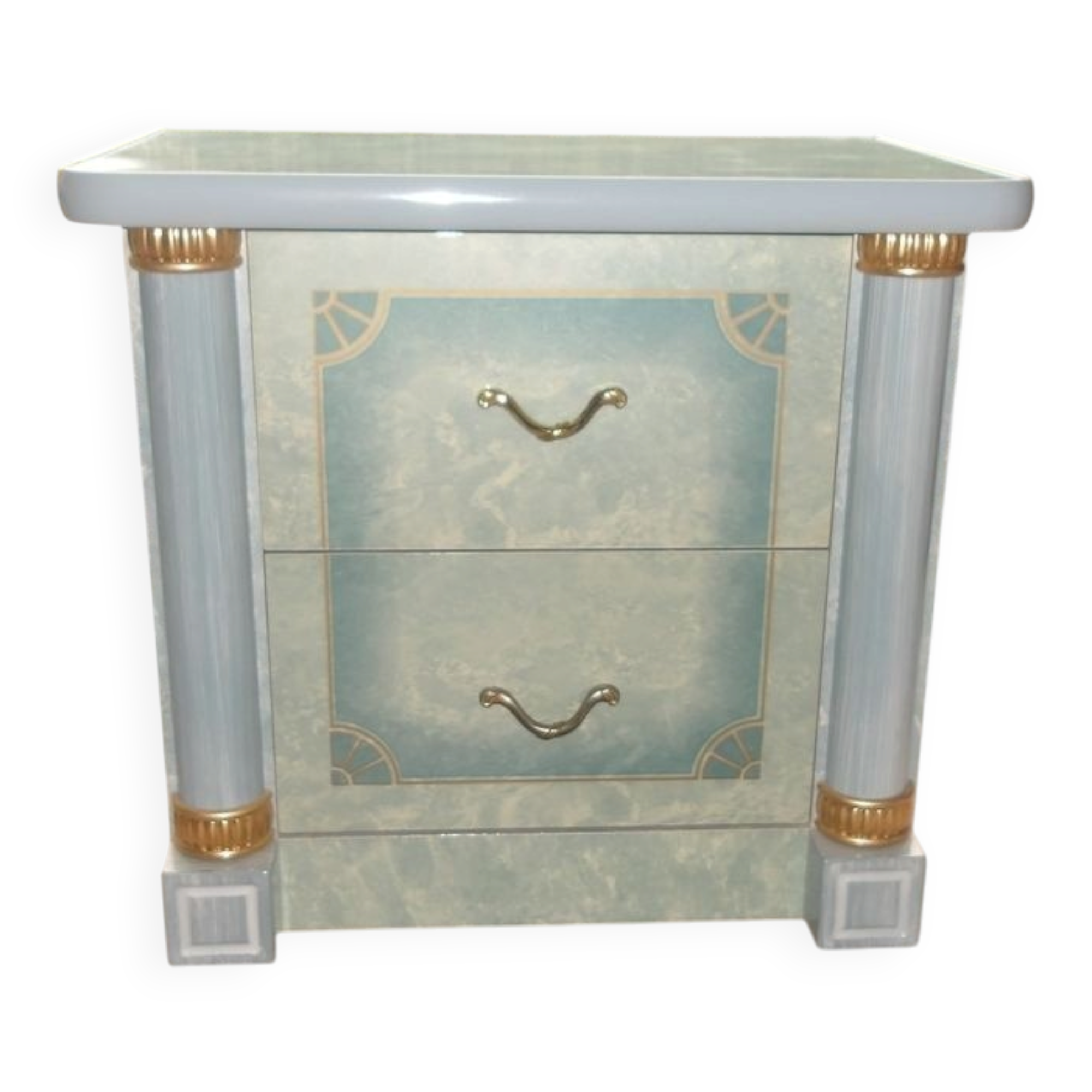 Retro blue bedside table