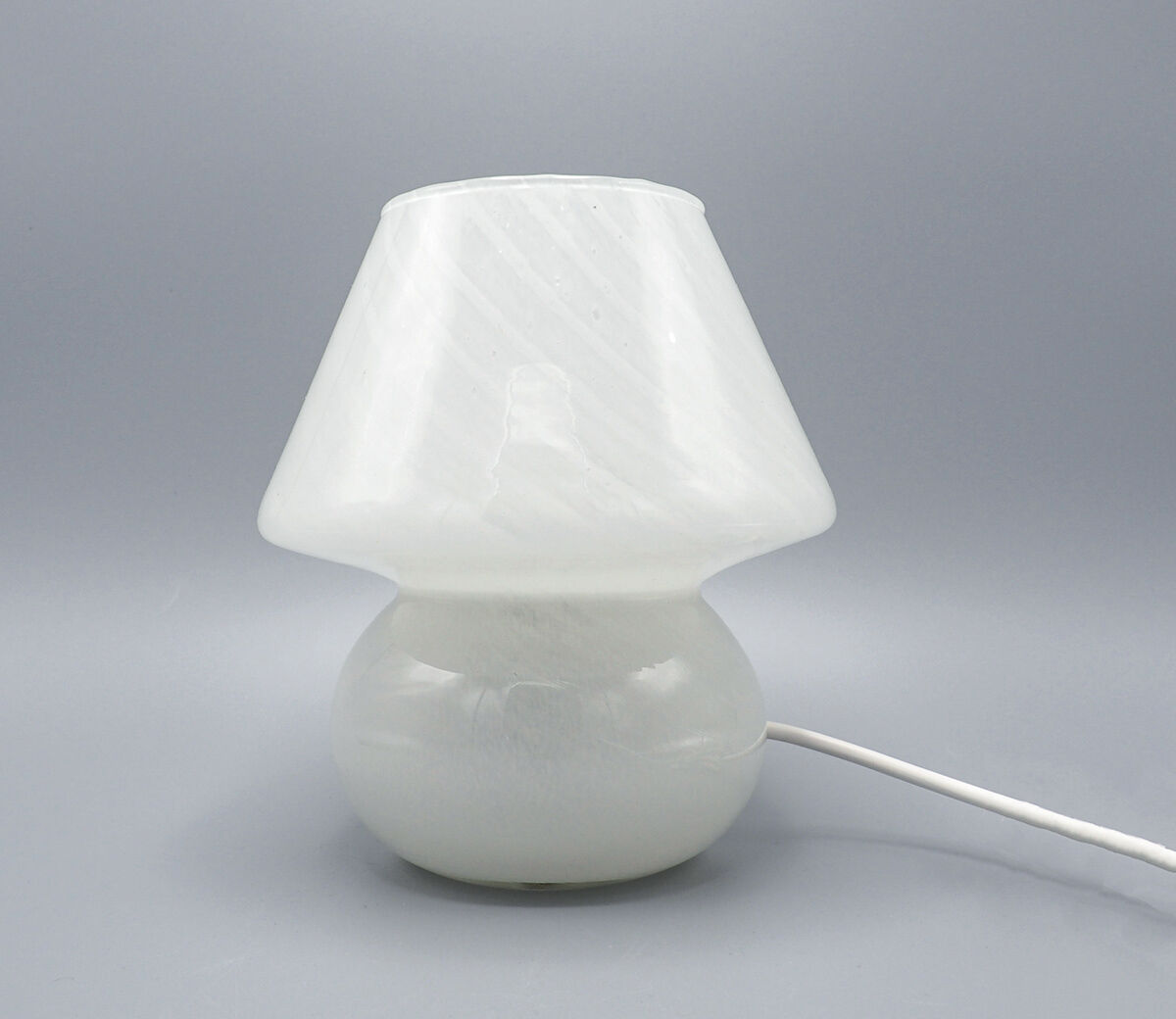 Vintage mushroom table lamp in grey murano glass, 1970s