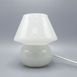 Vintage mushroom table lamp in grey murano glass, 1970s