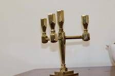 Vintage Candelabra with Four Arms in Swedish Brass from Gusum