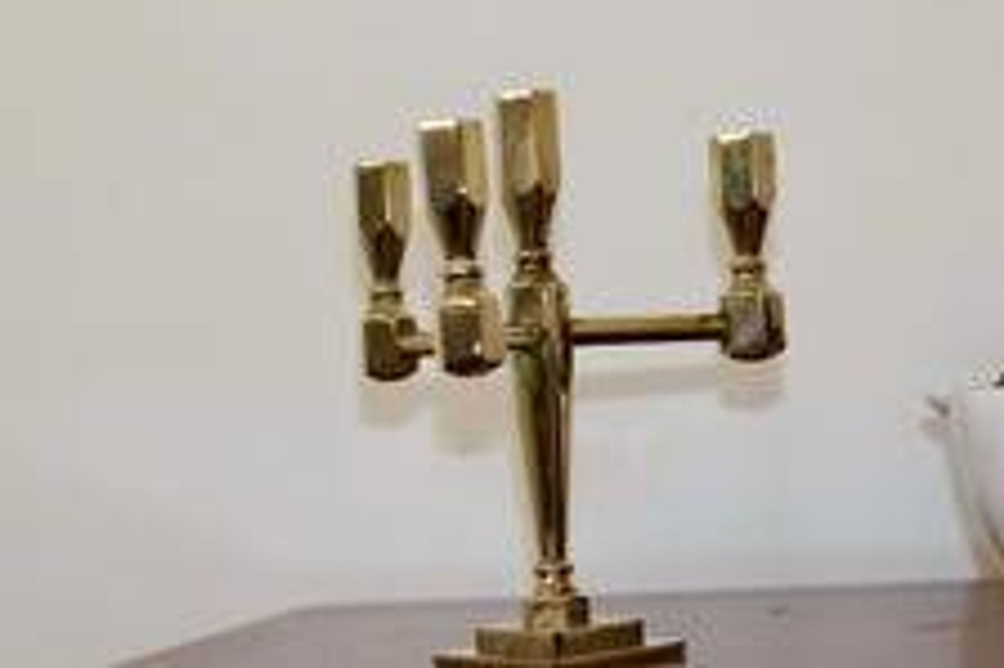 Vintage Candelabra with Four Arms in Swedish Brass from Gusum