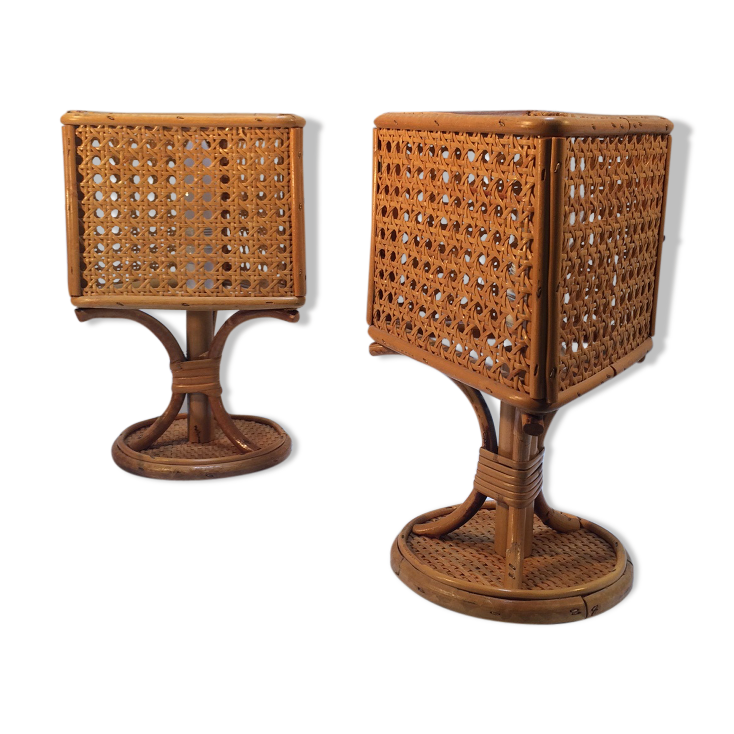Vintage rattan lamps 70