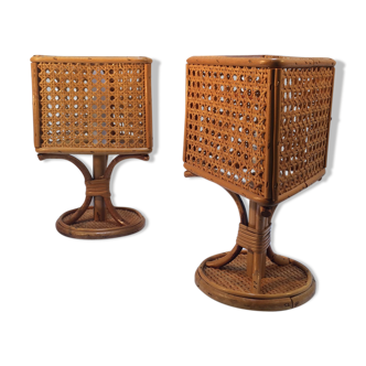 Vintage rattan lamps 70