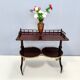 Walnut Serving Cart or Console Table with Two Sliding Shelves, Italy