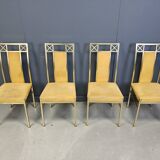Chaises de salle à manger vintage en laiton de Belgochrom, années 1970