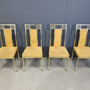 Vintage brass dining chairs by Belgochrom, 1970s