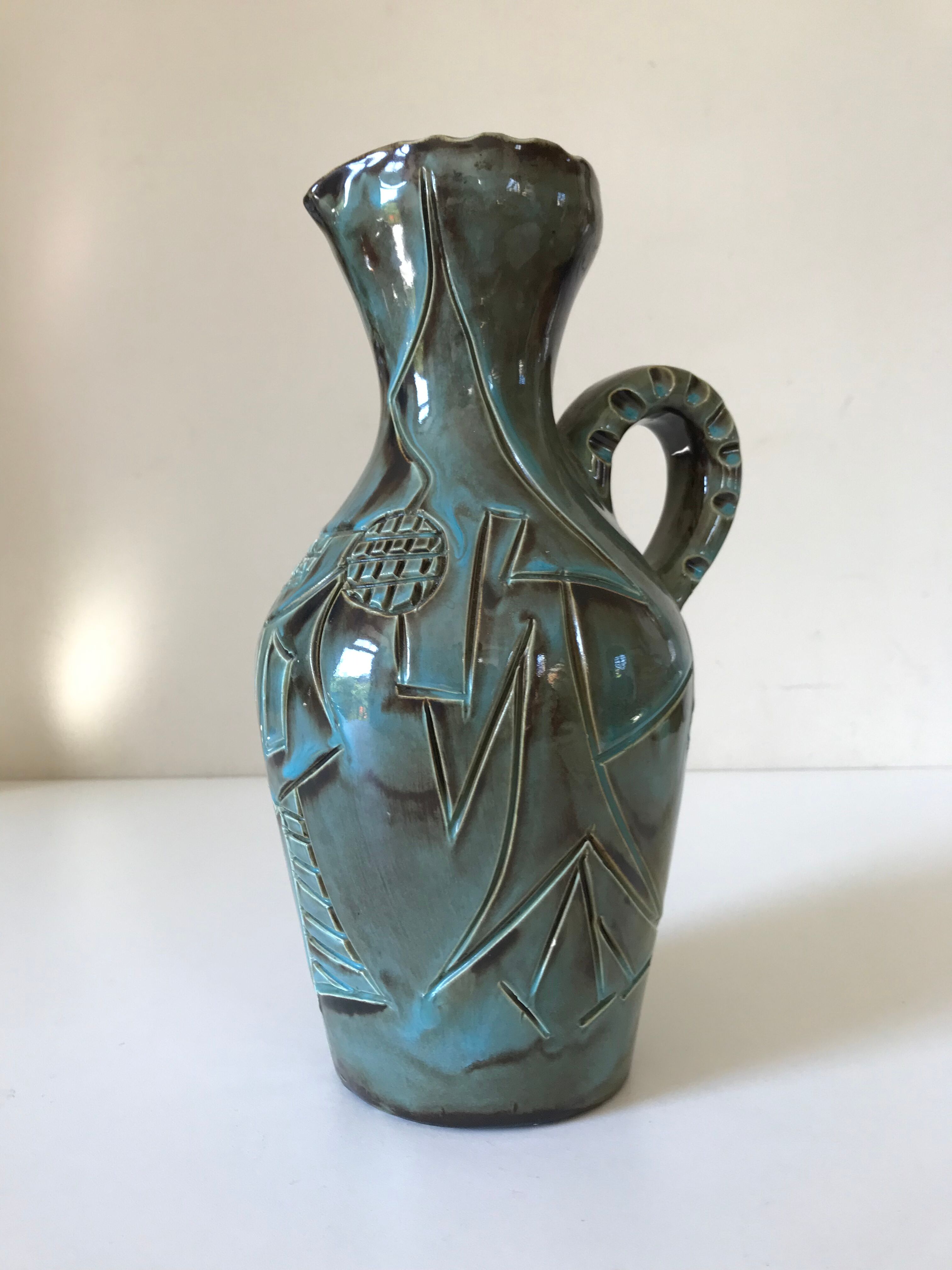 Ceramic pitcher Huguette Bessone vintage Annees 60