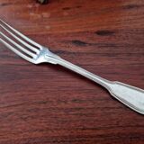Alfenide, Christofle - Chinon model table fork in silver-plated metal