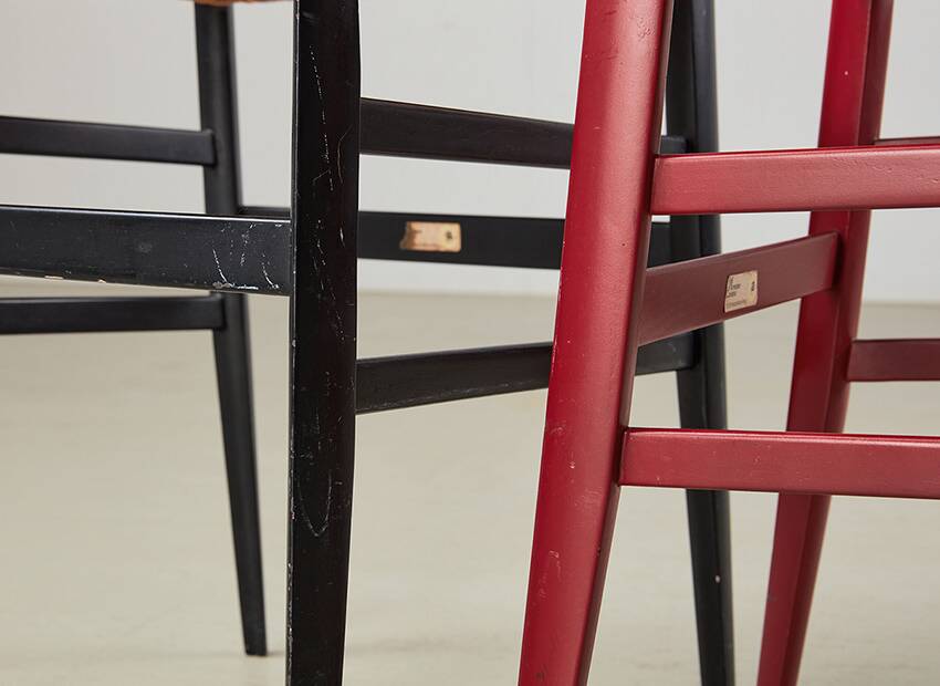 Gio Ponti Pair of Superleggera Chairs for Cassina Italy 1957