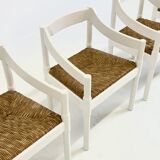 Set of two Carimate chairs by Vico Magistretti in white