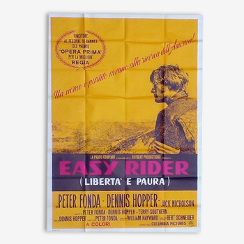 Displays original Italian of Easy Rider, Harley Davidson