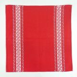 11 red cotton napkins - embroidered Basque style