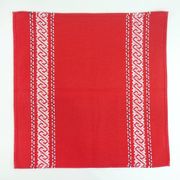11 serviettes de table en  coton rouge - motifs brodés style basque