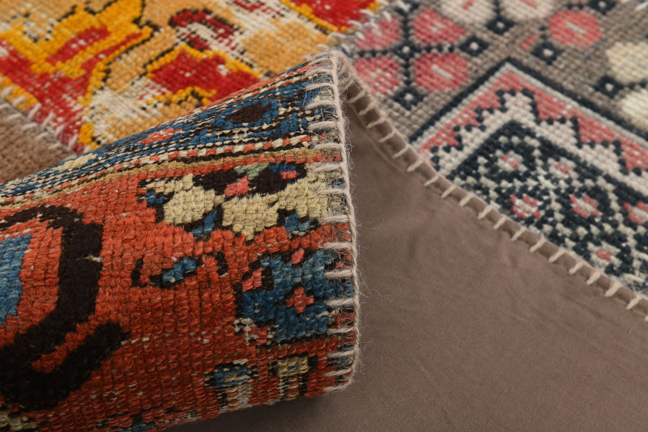 5x8 Handknotted Red Turkish Patchwork Rug, 242x173Cm