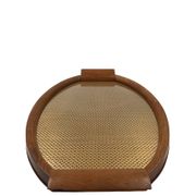 Mid-century wood and brass tray, Italy 1950s