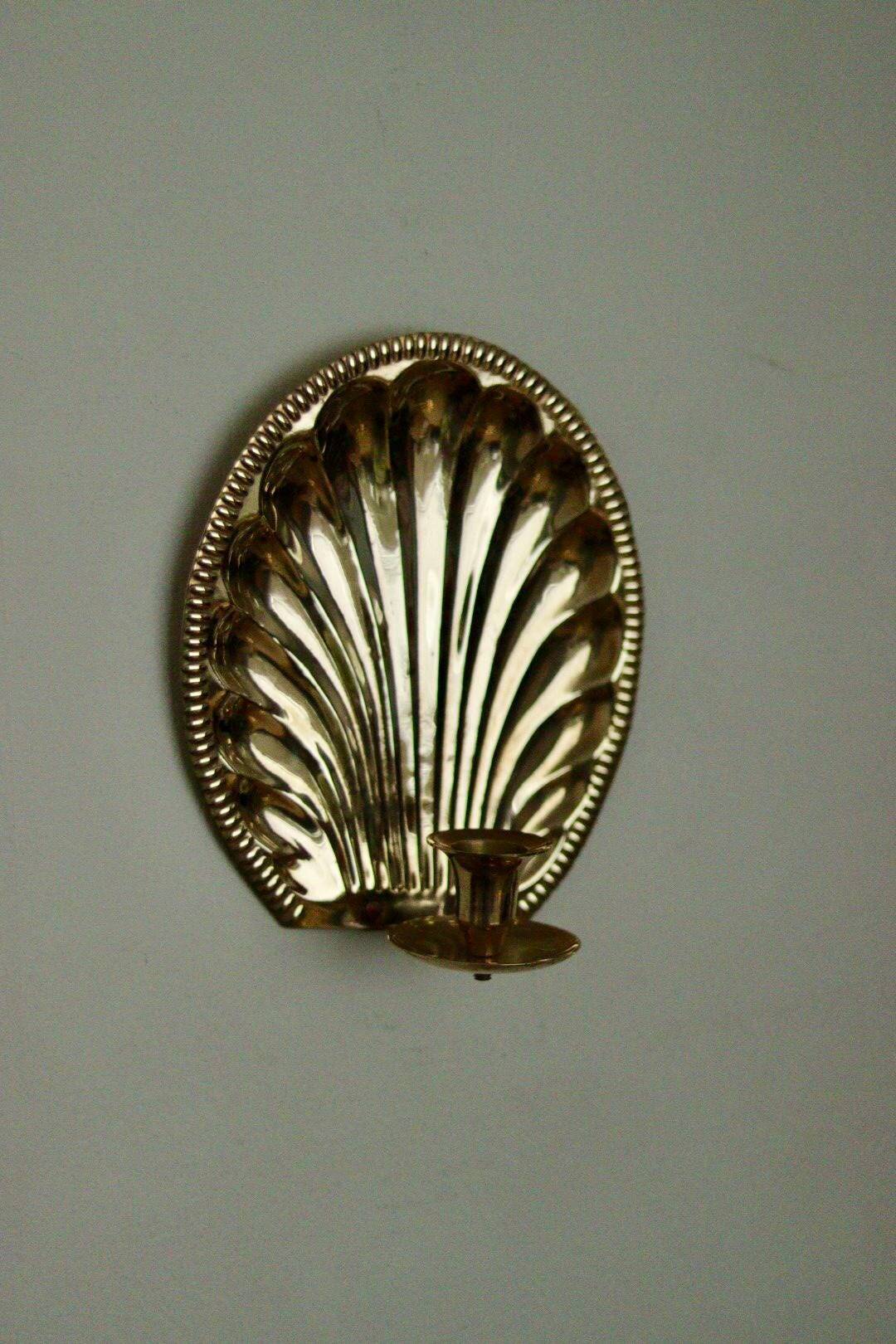 Paire d'appliques vintage en laiton