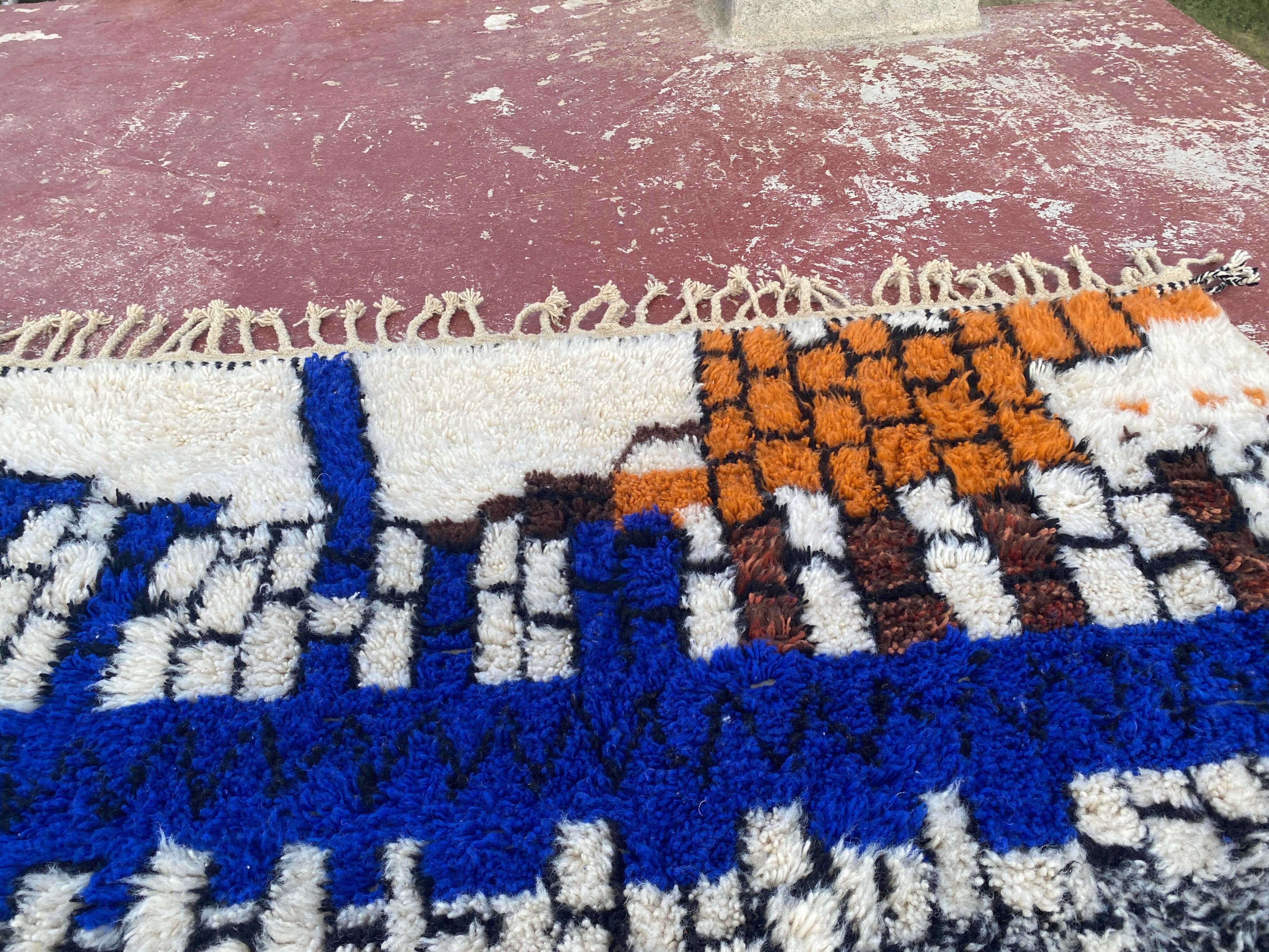 Contemporary multicoloured Berber rug in wool – 300 x 200 cm