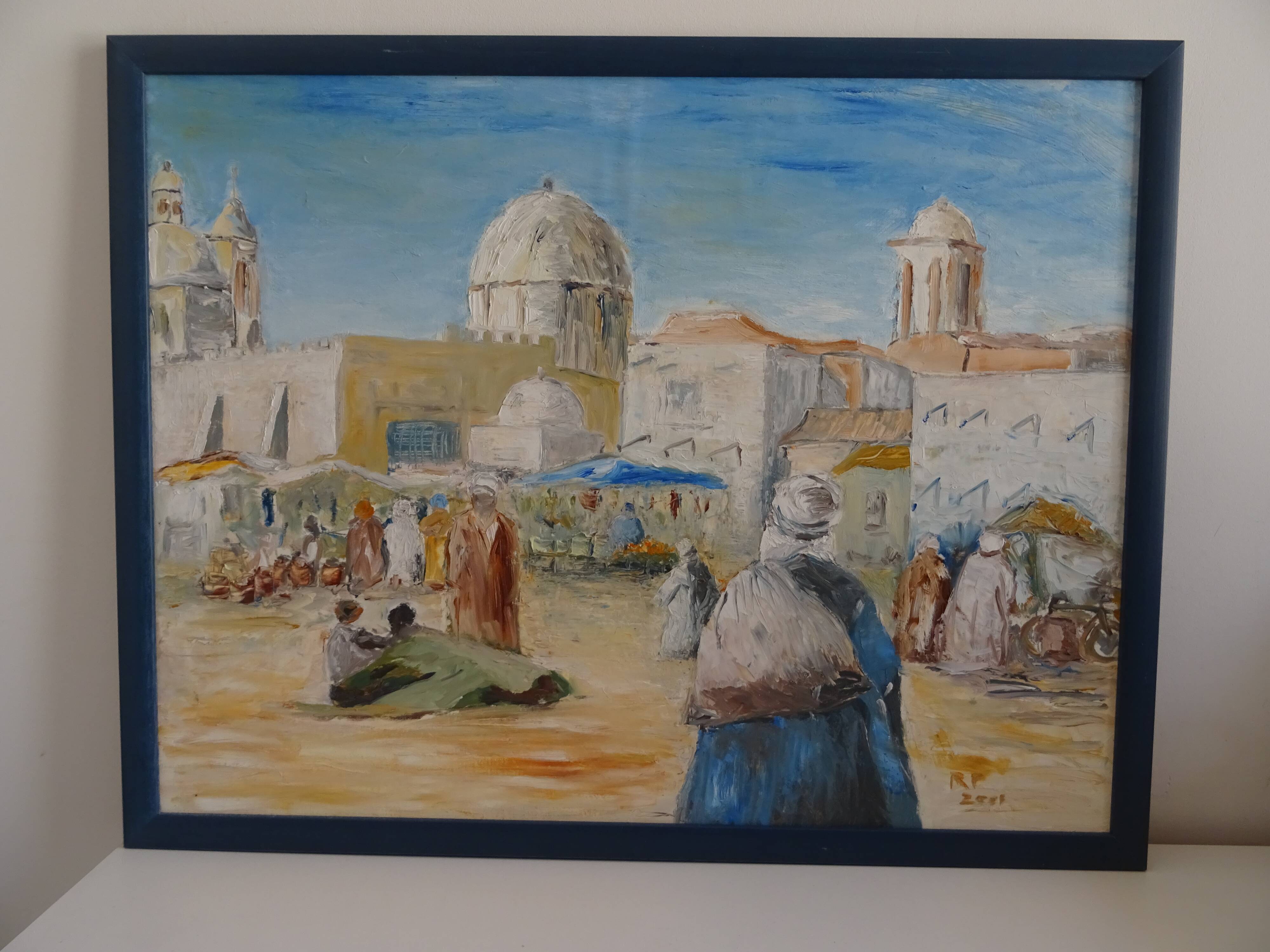 Tableau Orientaliste Signé 68 x 54 cm Afrique du Nord Maghreb