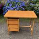 Vintage desk with beech compass legs with 3 drawers.