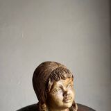 Stoneware head of a girl sculpture | Netherlands | 1970s