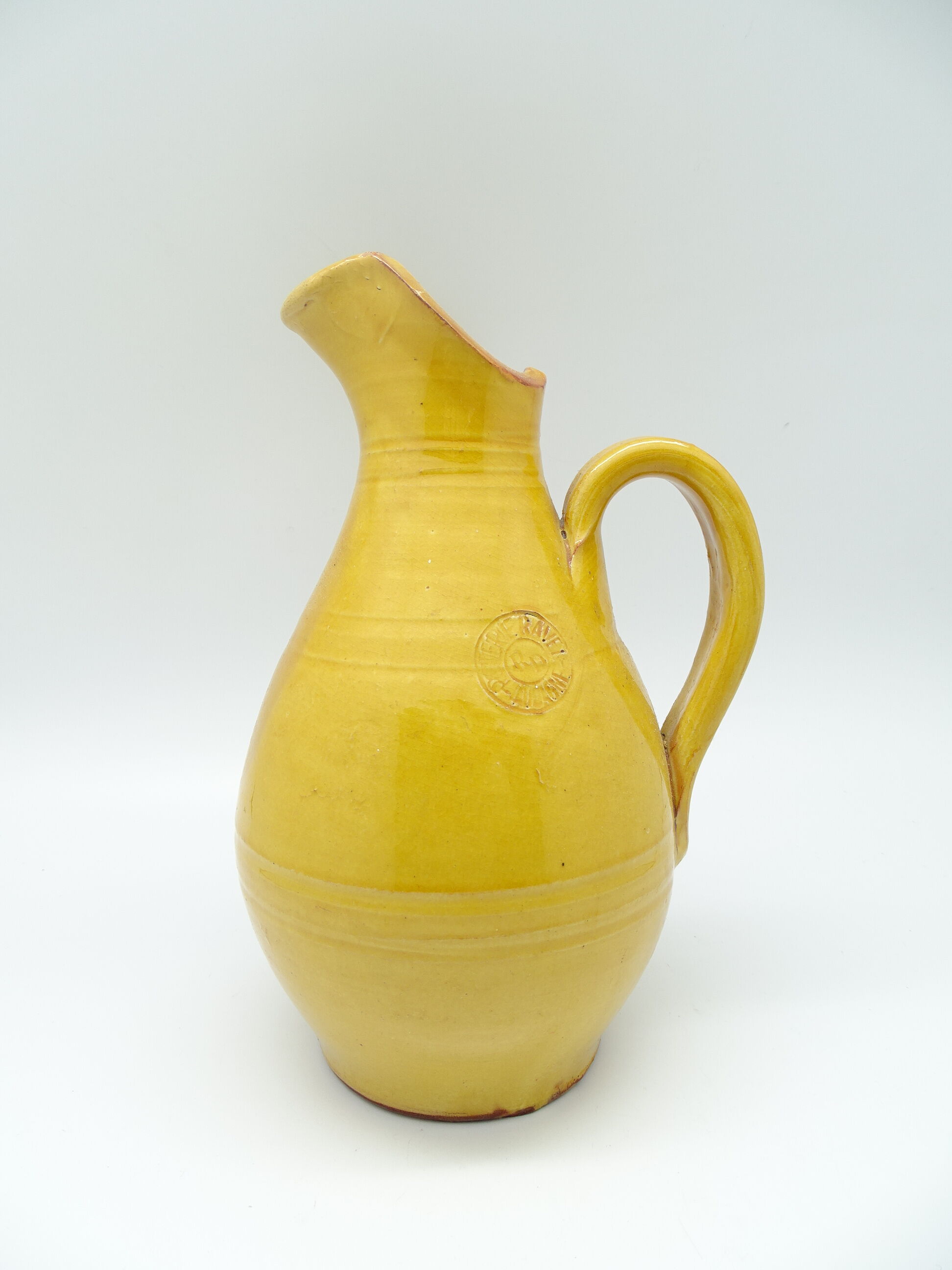 Mustard ceramic pitcher/jug