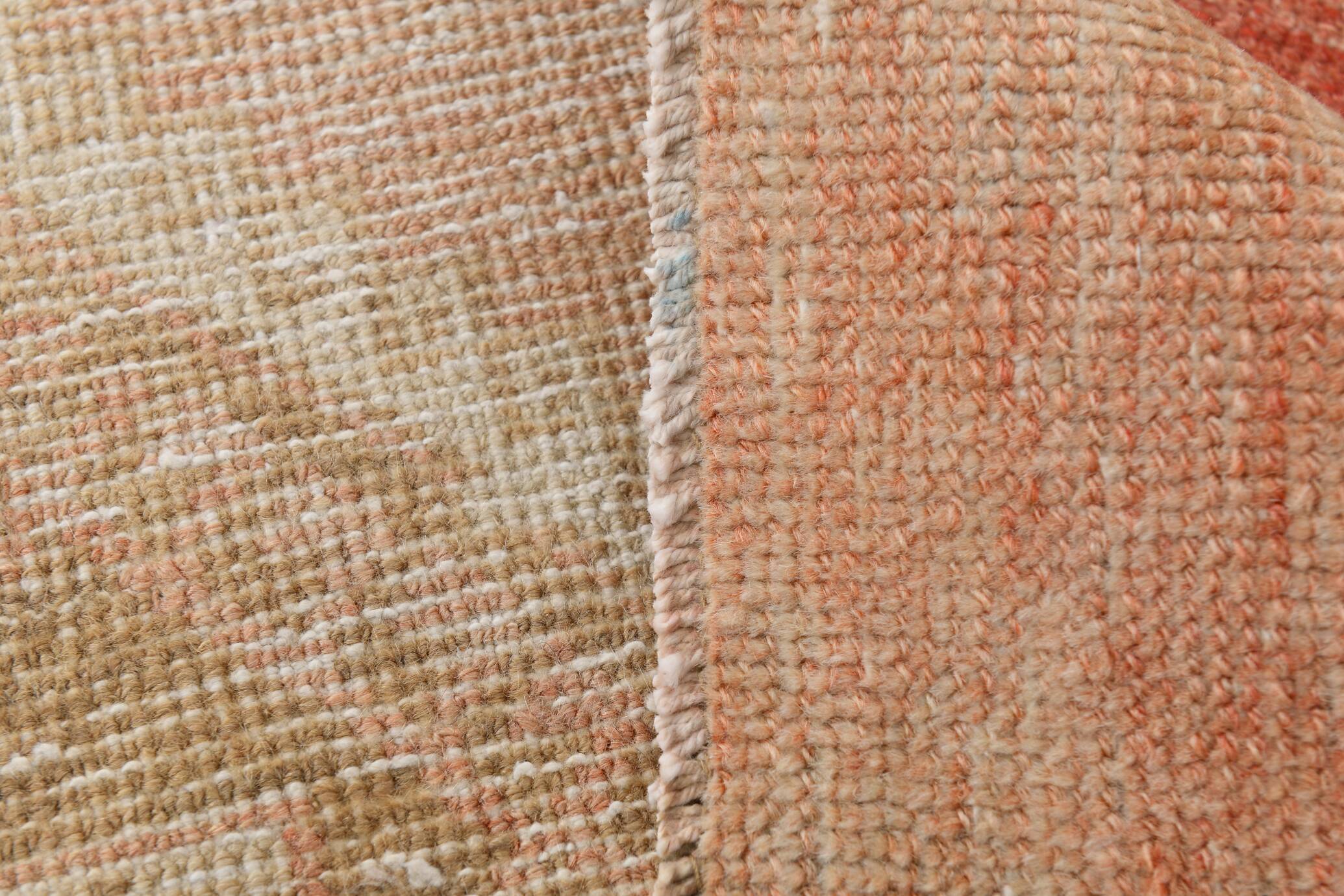 3x10 Peach Red Soft Vintage Turkish Runner Rug, 86x303Cm SK 20297