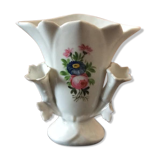 Vase porcelaine avec 2 soliflores