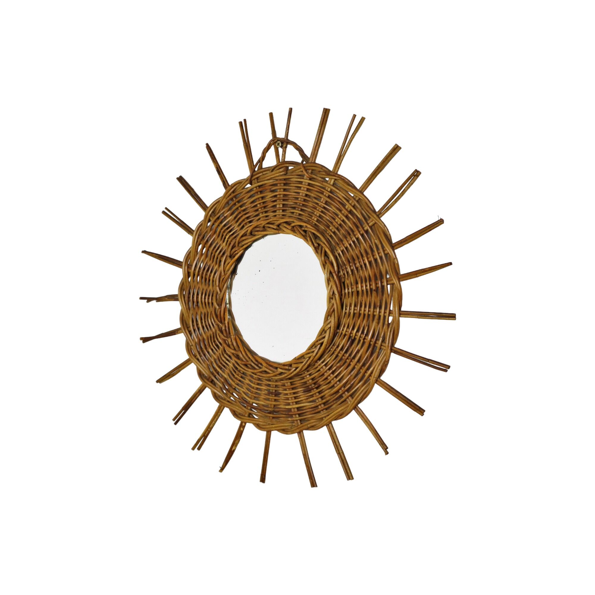 Mirror in rattan vintage 44cm