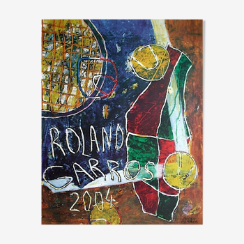 Affiche officielle Roland Garros 2004 par Daniel Humair