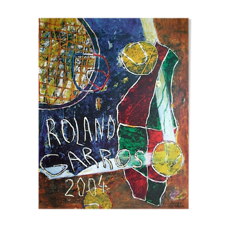 Affiche officielle Roland Garros 2004 par Daniel Humair