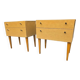 Pair of Scandinavian oak bedside tables from the 1960s.