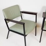 Set de 2 fauteuils en simili cuir vert menthe