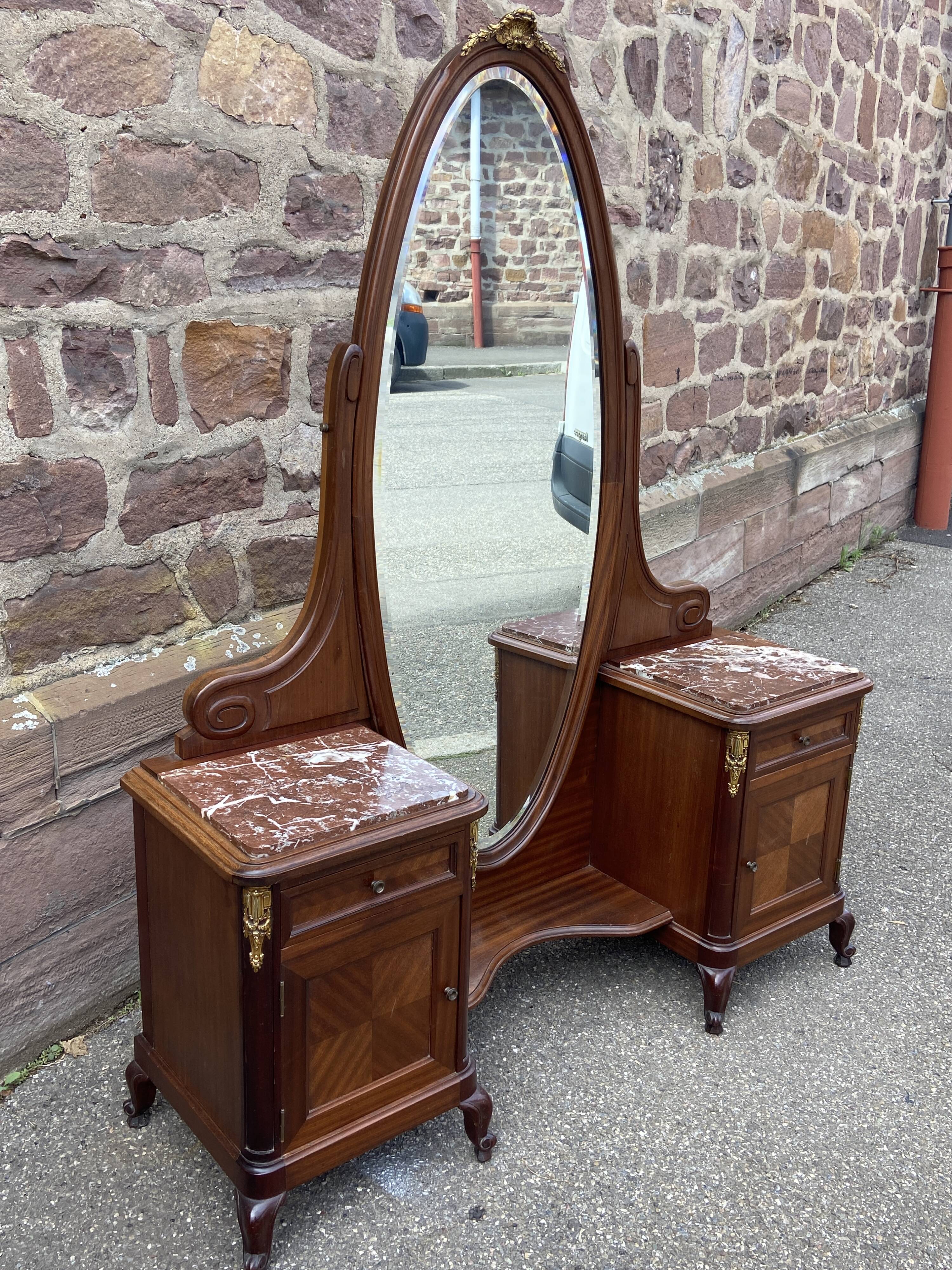 Art Deco period dressing table chest of drawers early 20th century Mahogany Transition style 1920