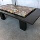 Coffee table with petrified wood top
