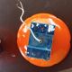Vintage orange flower wall light, diameter 25.5 cm.