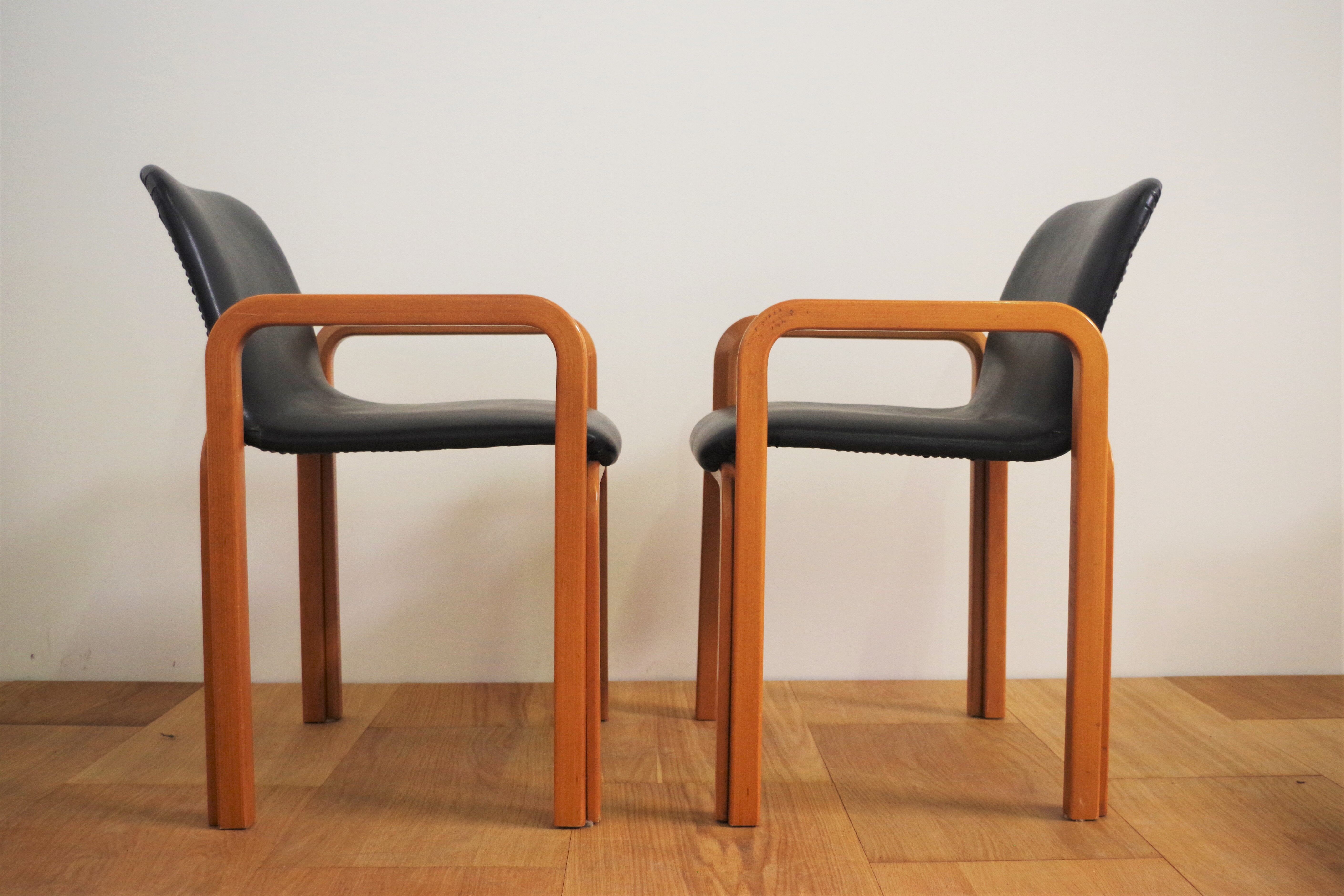 Chairs by pillini furniture, 1970s, set of 4