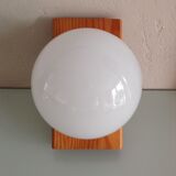 White opaline opaline wall lamp Scandinavian style / vintage 60s-70s